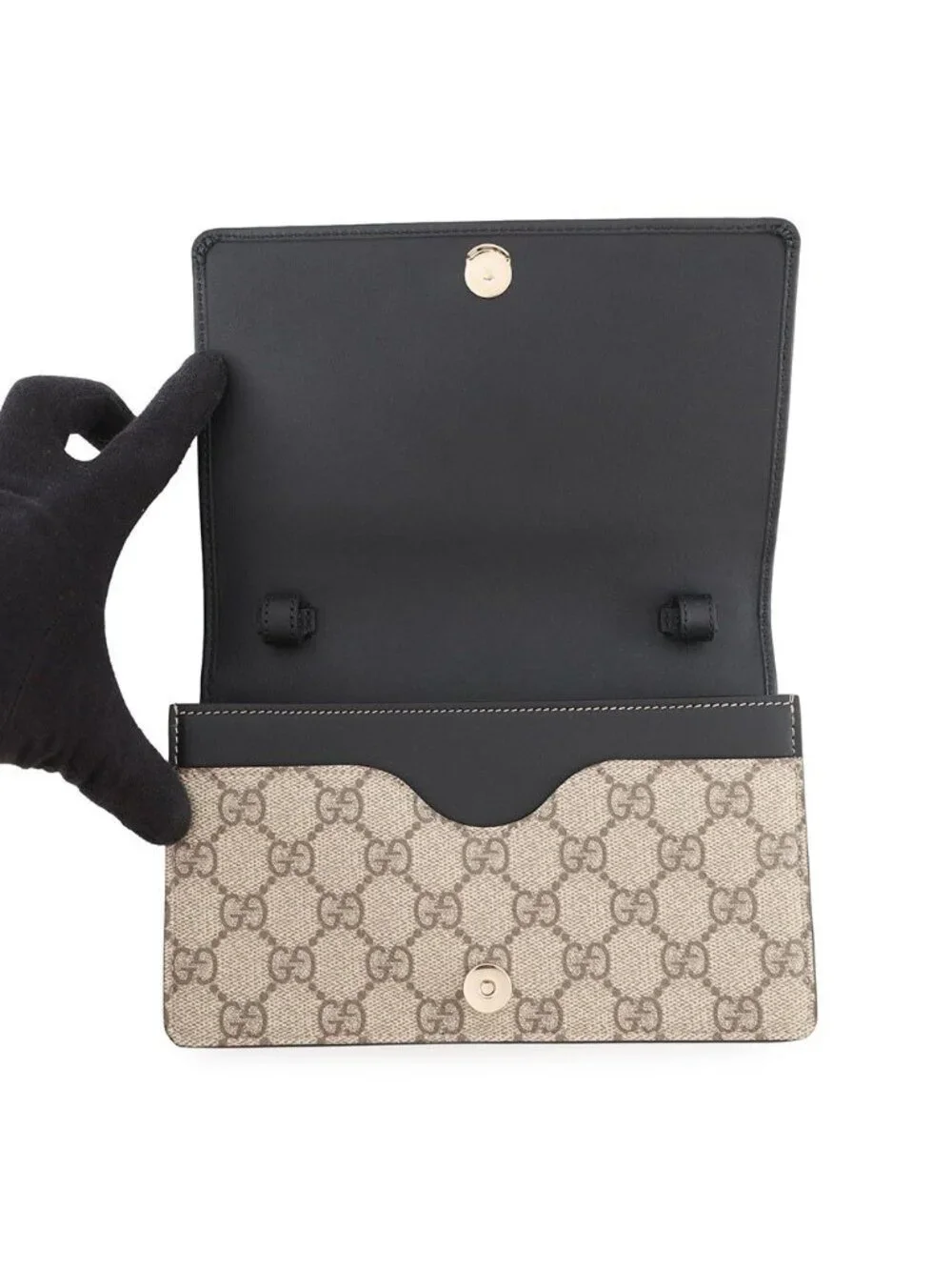 Gucci Shoulder Wallet GG Emblem Leather